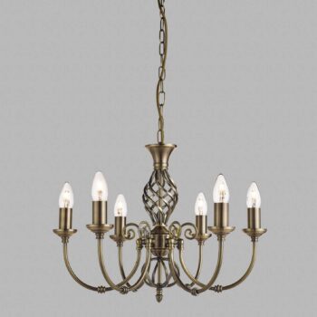 Visiaci luster Zanzibar 6-pl. starožitná mosadz