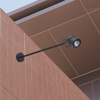 Vonkajší nástenný reflektor LED 5012, čierny, hliník, sklo, 68 cm