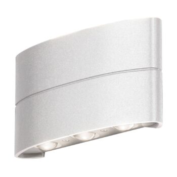 Vonkajšie nástenné LED Chieri, biele, 6-plameňové