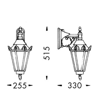 Vonkajšie nástenné svietidlo 746 S vidiecky štýl