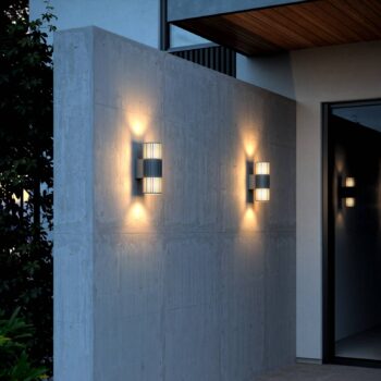 Vonkajšie nástenné svietidlo Aludra Double Seaside, hliník, antracitová, 2-pl.