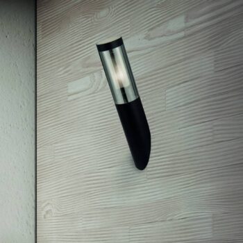 Vonkajšie nástenné svietidlo Batton, IP44, čierne, kov, E27