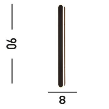 Vonkajšie nástenné svietidlo Bordo LED, výška 90 cm, čierna farba, hliník