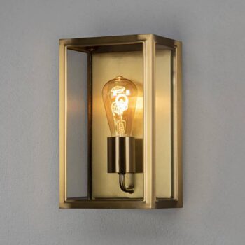 Vonkajšie nástenné svietidlo Carpi, mosadz, šírka 18 cm