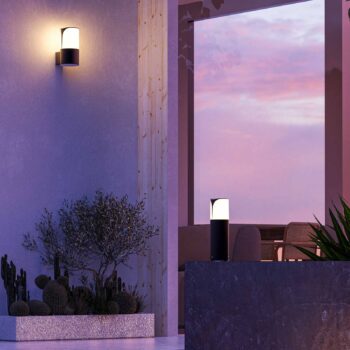 Vonkajšie nástenné svietidlo Forlight Astra, antracitová farba, hliník, šírka 9