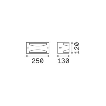 Vonkajšie nástenné svietidlo Ideal Lux Rex-3, antracitová farba, hliník,