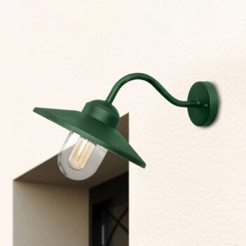 Vonkajšie nástenné svietidlo Klampenborg, zelené, lucerna, nerezová oceľ