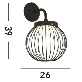 Vonkajšie nástenné svietidlo LED X Cabin, IP44, čierna farba, kov