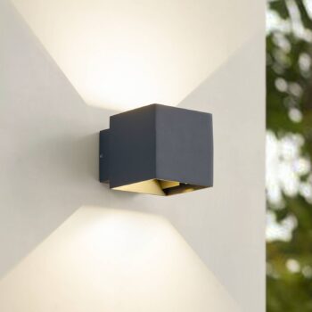 Vonkajšie nástenné svietidlo Lindby LED Esani, antracit, hore/dole, IP54