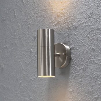 Vonkajšie nástenné svietidlo Modena, nerezová oceľ, 2-pl