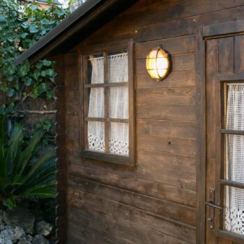 Vonkajšie nástenné svietidlo Noray, mosadz, Ø 19 cm, IP44