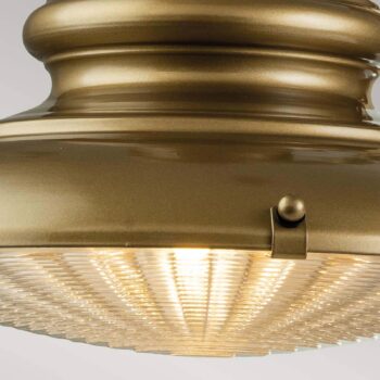 Vonkajšie nástenné svietidlo Redding Station M, mosadzná farba, Ø 30,5 cm