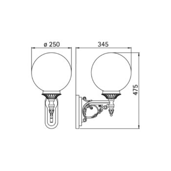 Vonkajšie nástenné svietidlo SIL 159, čierno-strieborné, sklo, hliník