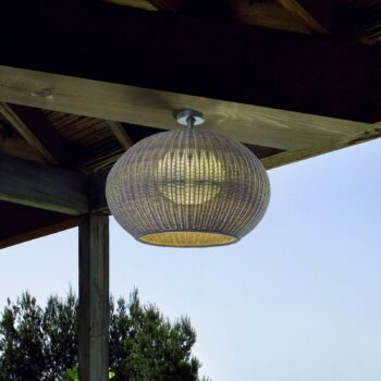 Vonkajšie stropné svietidlo Bover LED Garota, farba biela/slonová kosť