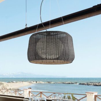 Vonkajšie závesné svietidlo Bover LED Fora 90, grafitovo hnedá/hnedá