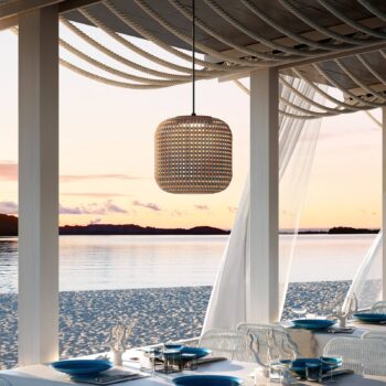 Vonkajšie závesné svietidlo Bover Nans S/31 LED, hnedé