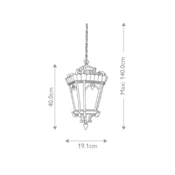 Vonkajšie závesné svietidlo Tournai, Ø 19 cm, bronz, hliník, sklo