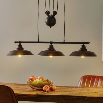 Westinghouse závesná lampa Iron Hill, čierna, 3pl.