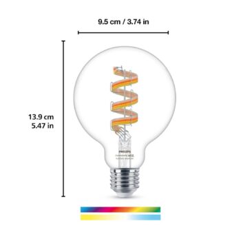 WiZ G95 LED filament globe WiFi E27 6,3W RGBW