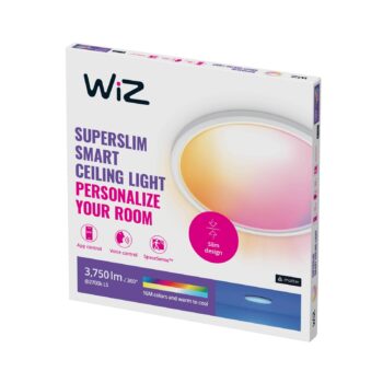 WiZ SuperSlim LED stropné svetlo RGBW Ø54cm biele