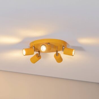 Zábavné stropné reflektory, žlté, Ø 30 cm, nastaviteľné, GU10