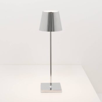Zafferano Poldina Akumulátorová stolová lampa, dekor chróm