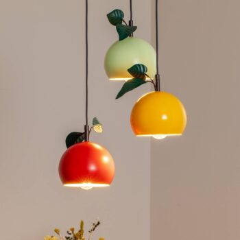 Závesná lampa Apple mix, farebná, kovová, Ø 42 cm, 3 svetlá, E27