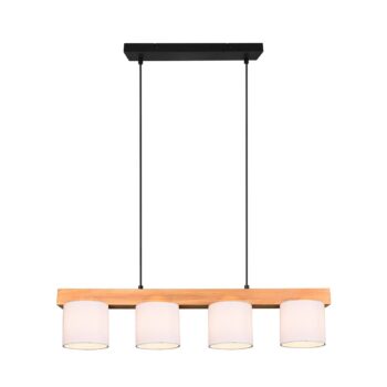 Závesná lampa Cameron, 4-plameňová, biela