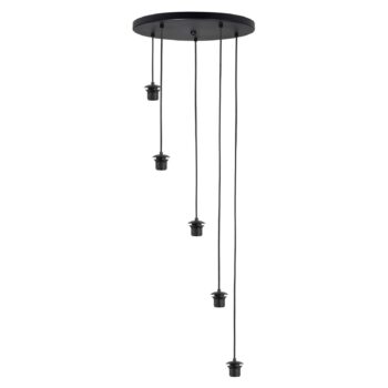 Závesná lampa Fantasy, 5-plameňová, čierna
