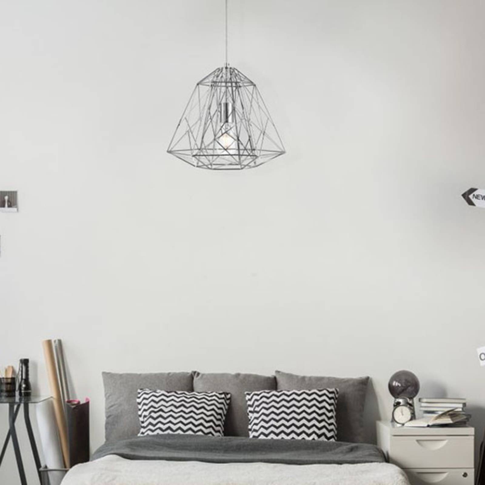 Závesná lampa Geometric Cage chróm Závesná lampa Geometric Cage chróm