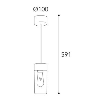 Závesná lampa Silindar 3358, mosadz/číra