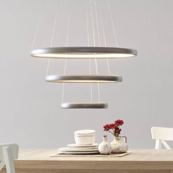 Závesné LED svietidlo Trinity z hliníka, striebro