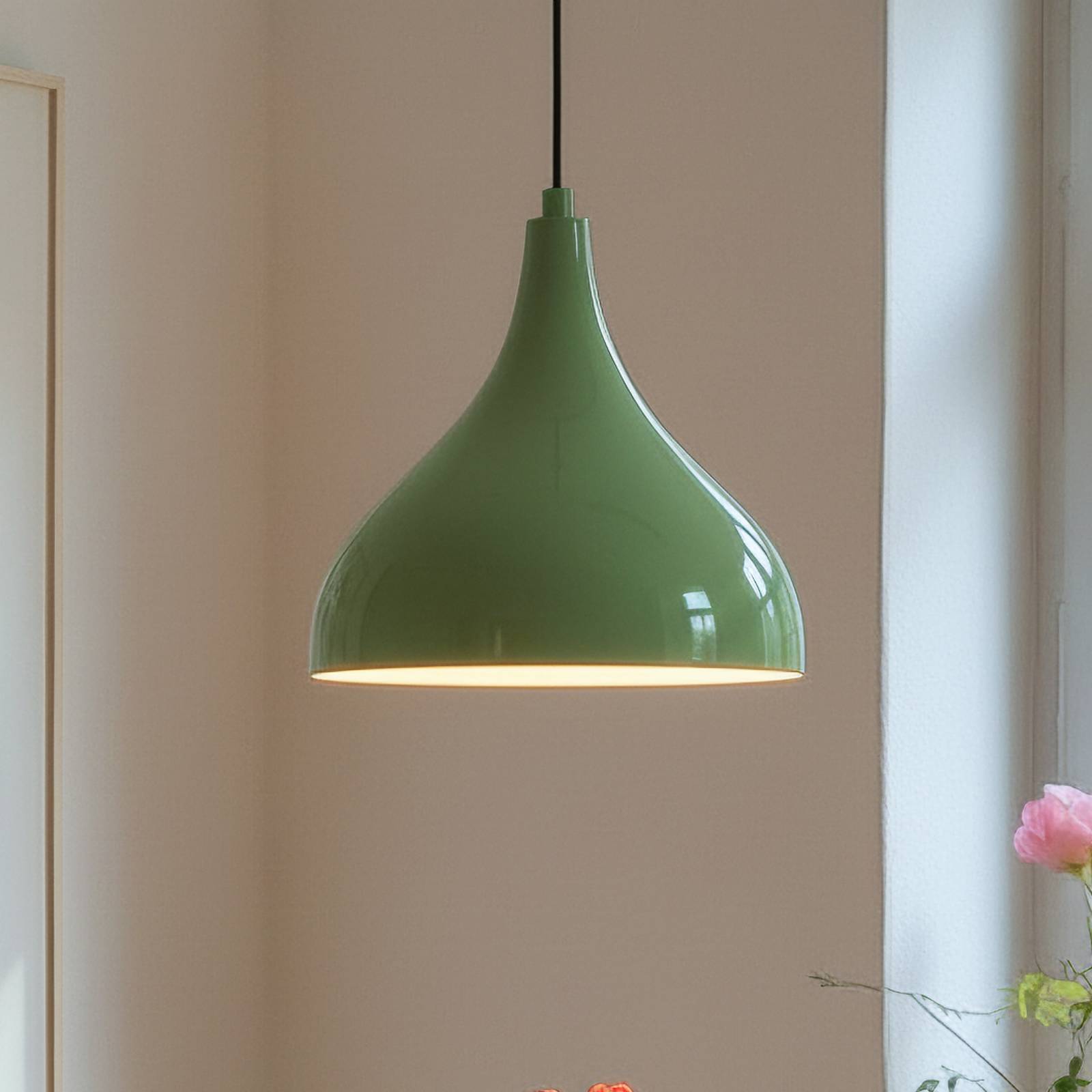 Závesné svetlo Adash, mätovo zelená, kov, Ø 26 cm, E27 Závesné svetlo Adash, mätovo zelená, kov, Ø 26 cm, E27