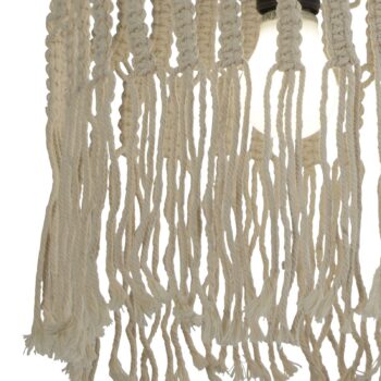 Závesné svetlo Bahama, biele, lano, Ø 31,5 cm, E27