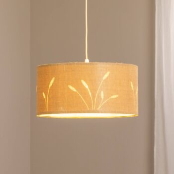 Závesné svetlo Boho Auris, béžová farba, Ø 40 cm, textil