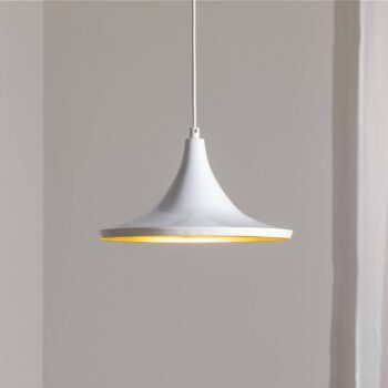 Závesné svetlo Genisy, biele, Ø 31 cm, kov, E27