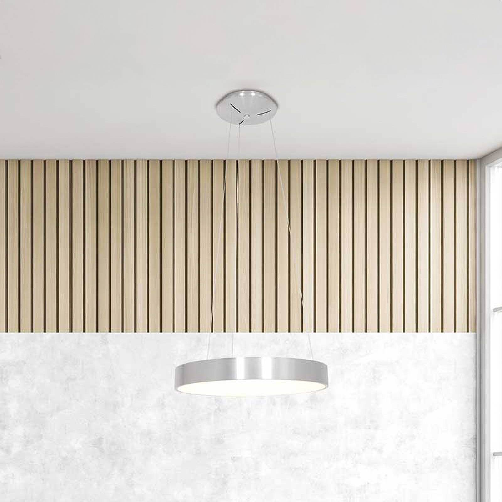 Závesné svetlo Ringlede LED, Ø 48 cm, strieborná Závesné svetlo Ringlede LED, Ø 48 cm, strieborná