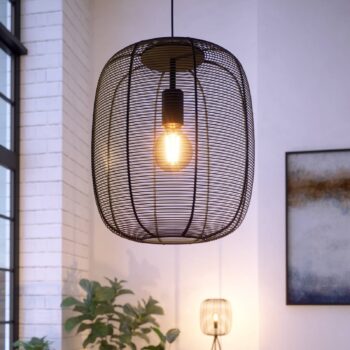 Závesné svetlo Rinroe, Ø 32,5 cm, čierna farba, oceľ