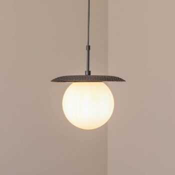 Závesné svietidlo Anemon, čierne, sklo, Ø 30 cm, E27