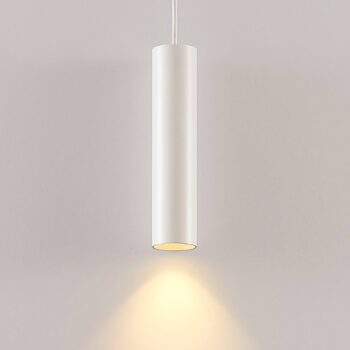 Závesné svietidlo Arcchio Ejona, výška 27 cm, biela farba, hliník