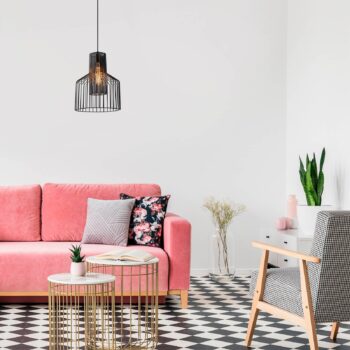 Závesné svietidlo Atos 2851 jedno svetlo Ø30cm čierne