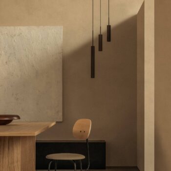 Závesné svietidlo Audo Tubulaire, bronzová farba, hliník, 3-pl.