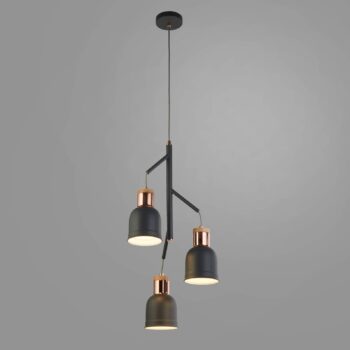 Závesné svietidlo Barham, sivá, kov, 3-pl., E27