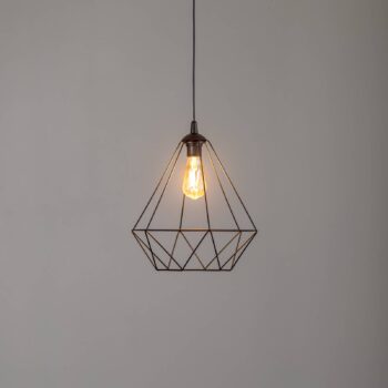 Závesné svietidlo Basket, čierne, 1-plameňové