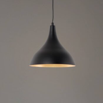 Závesné svietidlo Berceste, čierne/medené, Ø 22 cm, železo