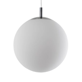 Závesné svietidlo Bernike, biela/chróm, sklo, Ø 30 cm