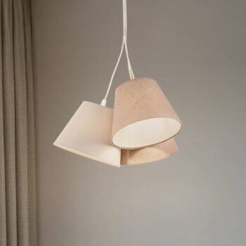 Závesné svietidlo Boho, 3 svetlá, krémová/béžová, juta