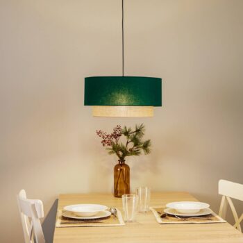 Závesné svietidlo Boho Ø 45 cm 1-pl. zelená/juta