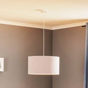 Závesné svietidlo Bristol, vzor tkaný, sivý