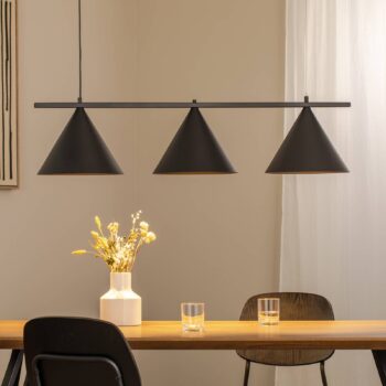 Závesné svietidlo Capital, čierne, 3 svetlá, Ø 32 cm, GX53